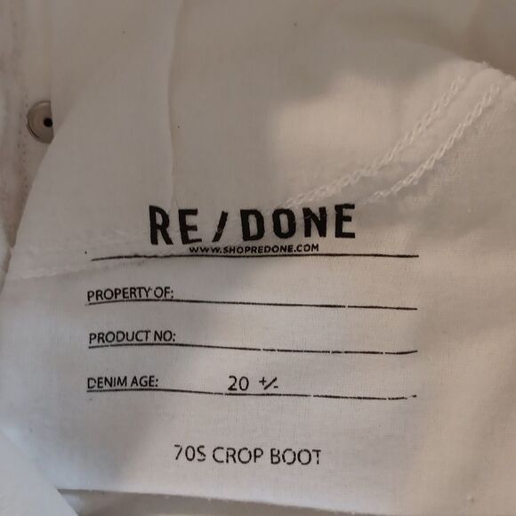 RE/DONE White 70S CROP BOOT Denim Jeans - Picture 10 of 13